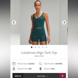 4/$50 Lululemon Align Tank excellent condition